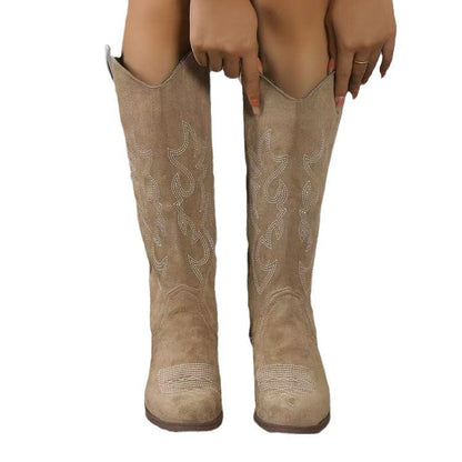 Seitlicher Reißverschluss am Damen-Kniestiefel