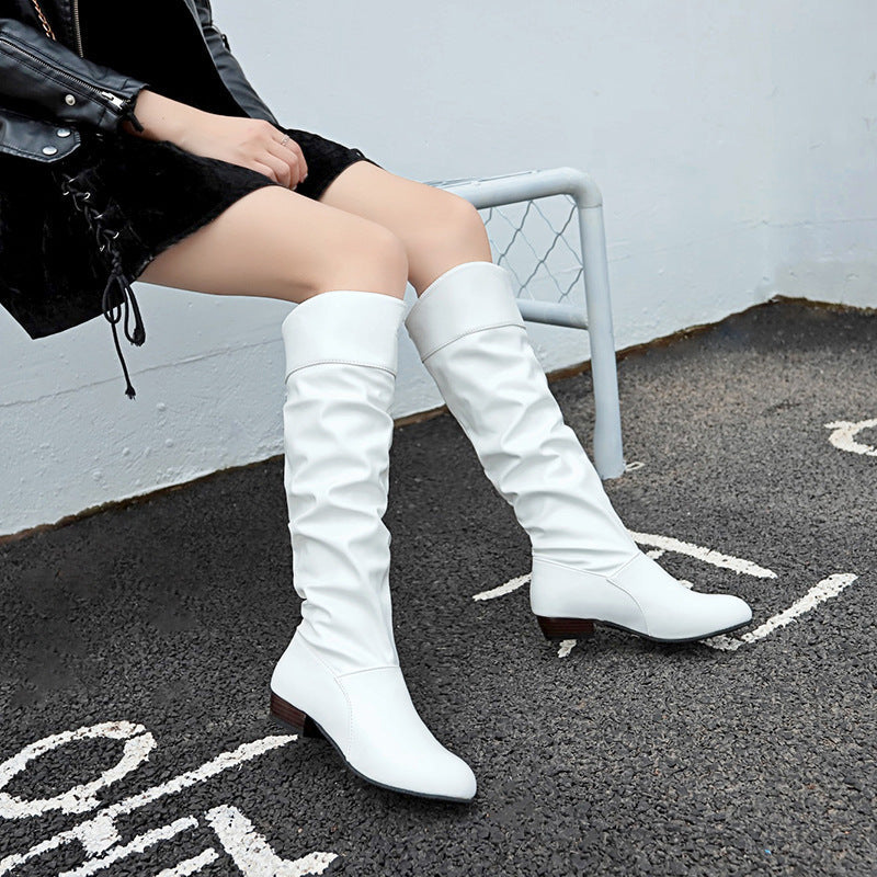 Damenstiefel in knielanger Ausführung mit weichem Slouch-Schaft