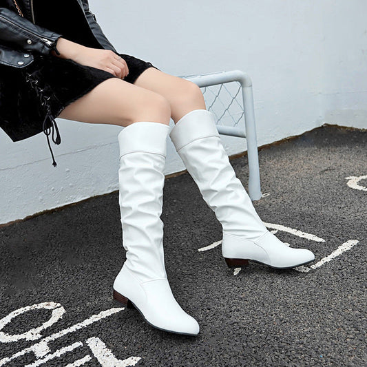 Damenstiefel in knielanger Ausführung mit weichem Slouch-Schaft