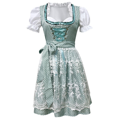 Dirndl mit Spitzenschürze und taillierter Passform