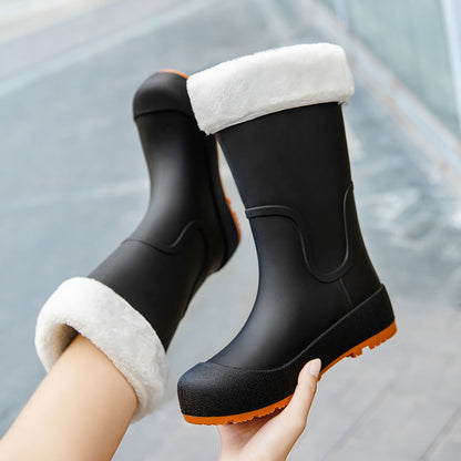 Damen Wasserdichte Gummistiefel Mit Profillaufsohle