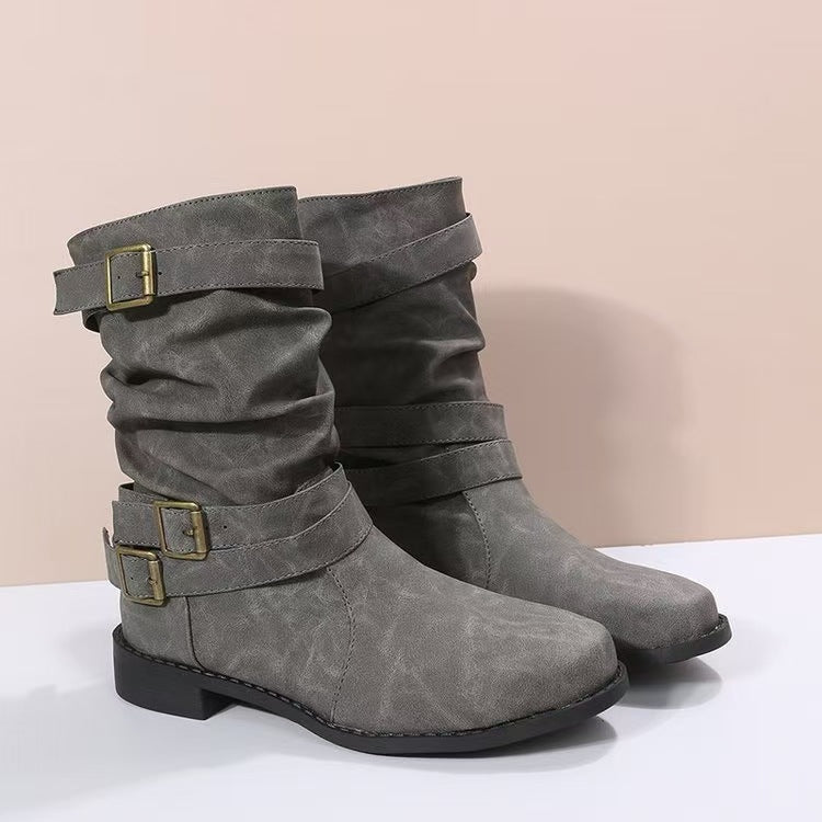 Paar Damenstiefel mit Slouch-Schaft für lässige Alltagslooks