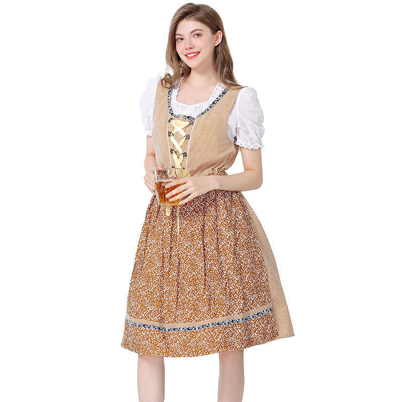 Dirndlkleid mit verstellbarer Korsettschnürung am Oberteil