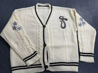 Damen Zopfstrick College Cardigan Mit V Ausschnitt