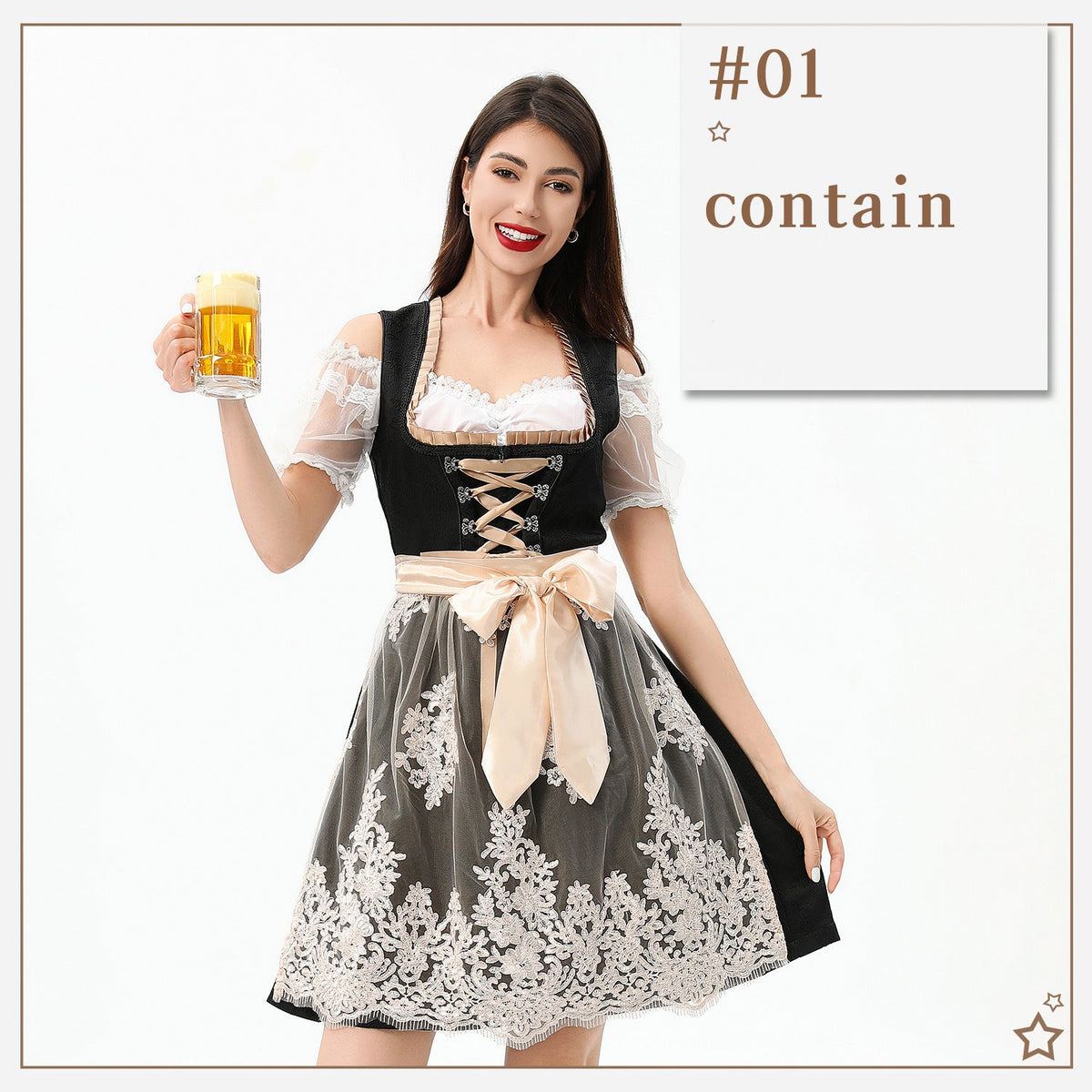 Festliches Damen-Dirndl mit Corsage und elegantem Satinband