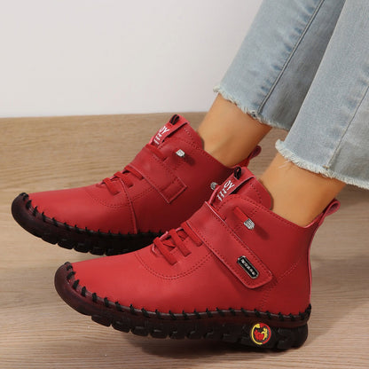 Damen Ankle Boots Mit Klettverschluss Und Rutschfester Sohle