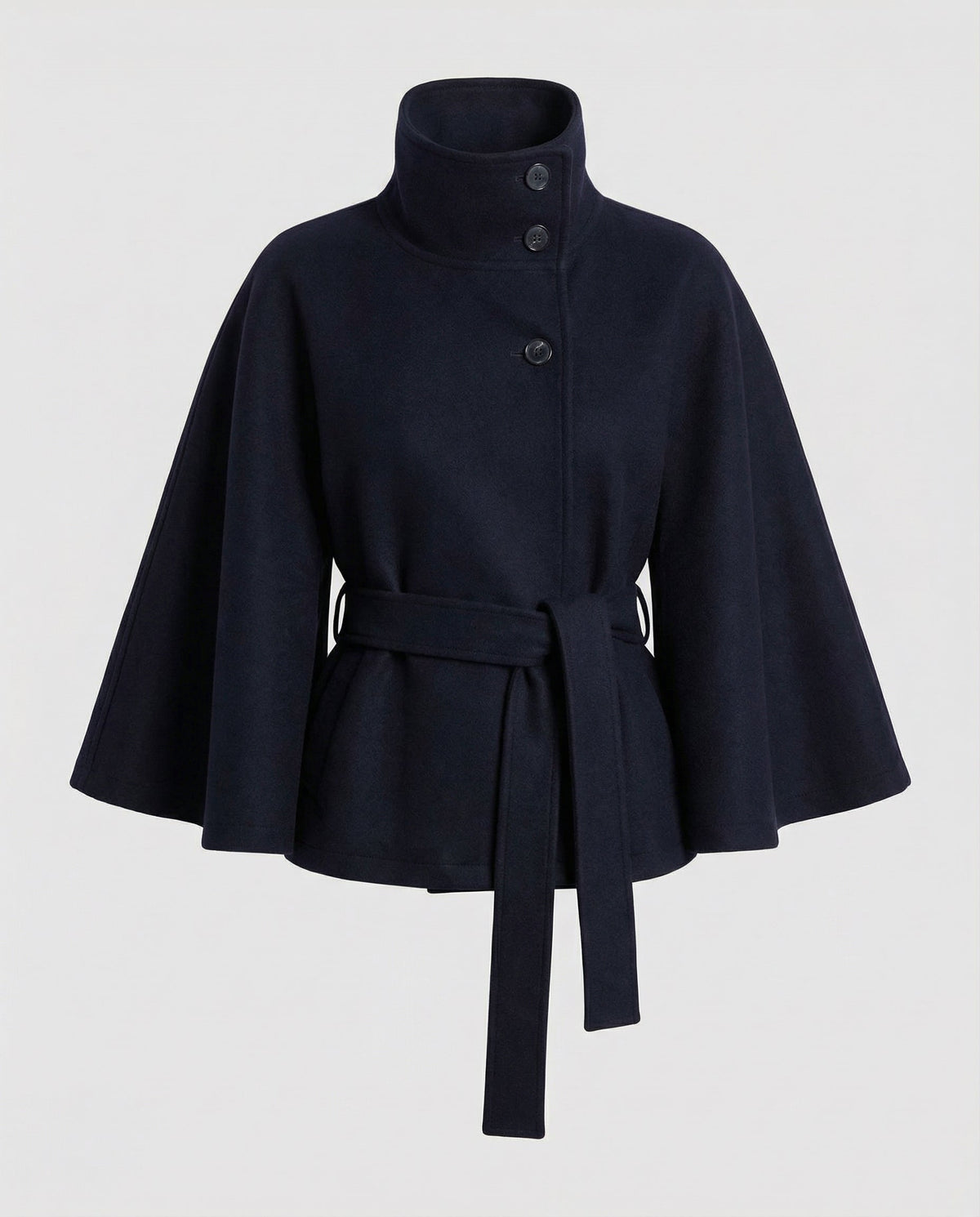 Damen Wickeljacke Mit Stehkragen Und Weiten Ärmeln