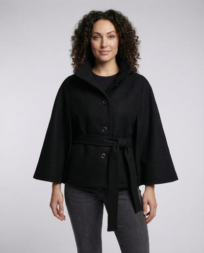 Damen Wickeljacke Mit Stehkragen Und Weiten Ärmeln