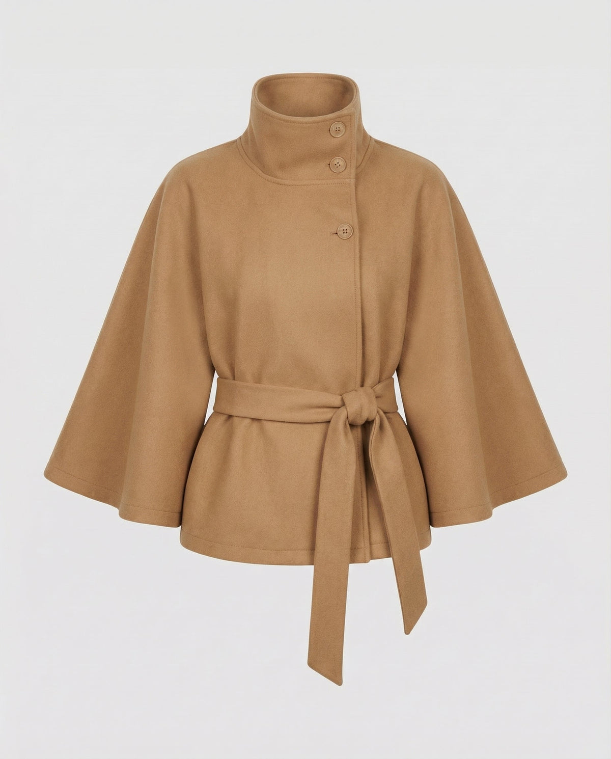 Damen Wickeljacke Mit Stehkragen Und Weiten Ärmeln