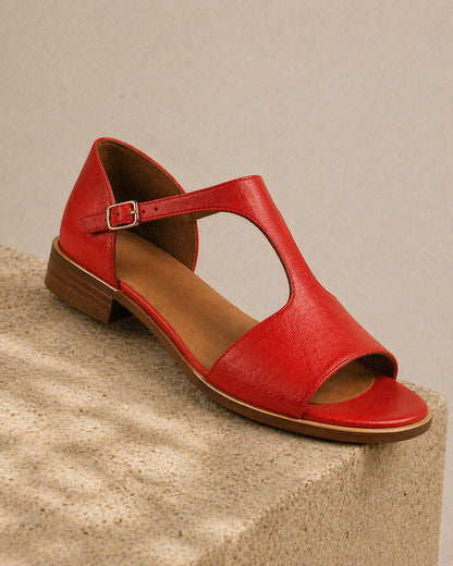 Damen-Sandalen mit offenem Zehenbereich in seitlicher Perspektive