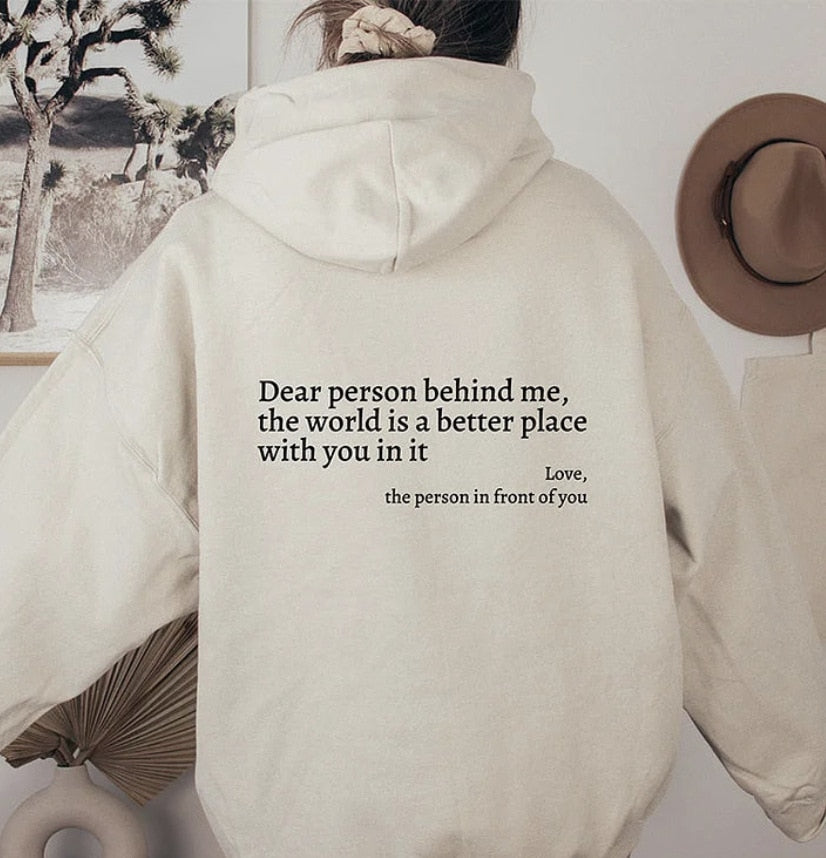 Liebe Person hinter mir Unisex Hoodie [Letzter Tag Rabatt]