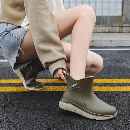 Damen Gummistiefel Mit Mittelhohem Schaft