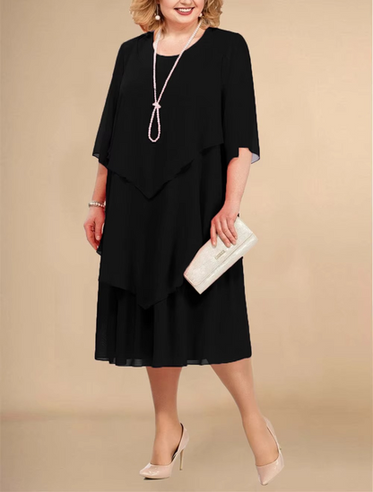 Elegantes Chiffonkleid mit Lagenlook