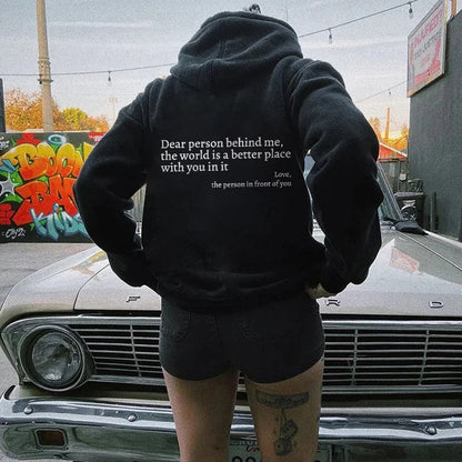 Liebe Person hinter mir Unisex Hoodie [Letzter Tag Rabatt]