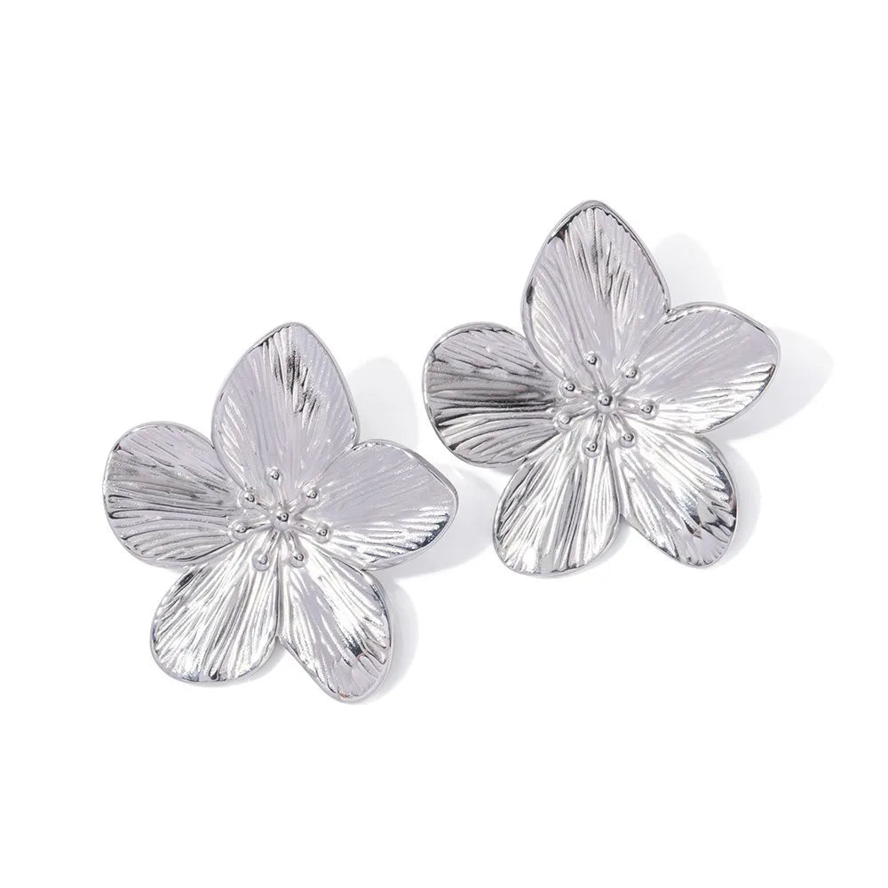 Hypoallergene Vintage-Blumenstecker, 18k vergoldet