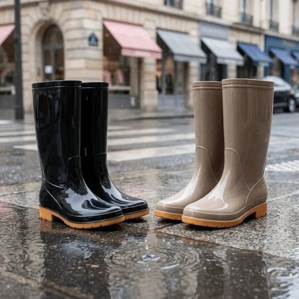 Damen-Regenstiefel als Paar mit rutschfester Sohle