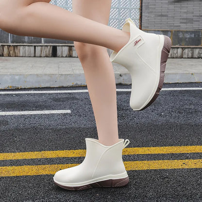 Damen Gummistiefel Mit Mittelhohem Schaft