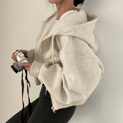 Damen Sweatjacke Mit Reißverschluss Lockerer Schnitt
