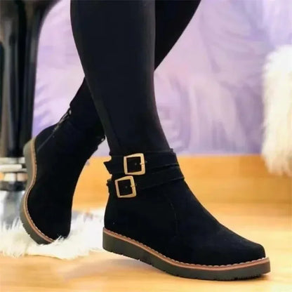 Damenstiefel Mit Plateau Und Seitlichem Reißverschluss