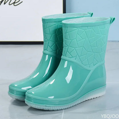 Damen Kurze Wasserdichte Regenstiefel