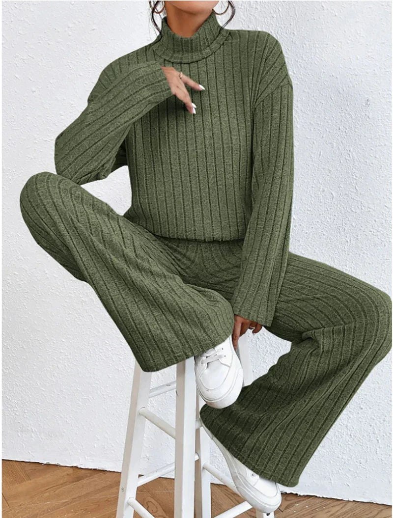 Strickhose und Rollkragenpullover für Frauen
