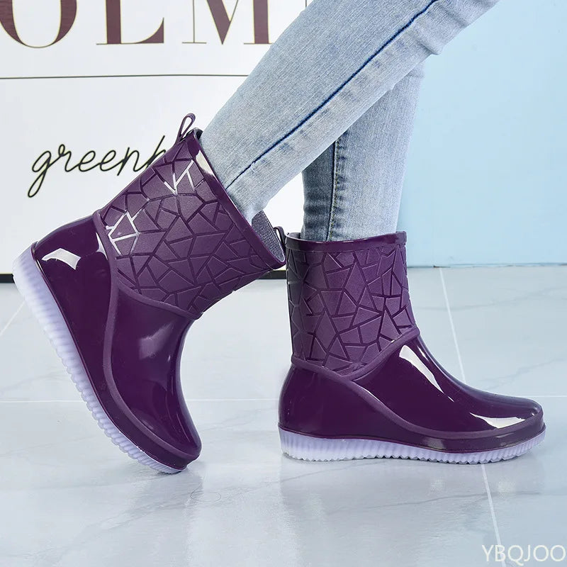 Ansicht der kurzen Schafthöhe der Damen-Regenstiefel