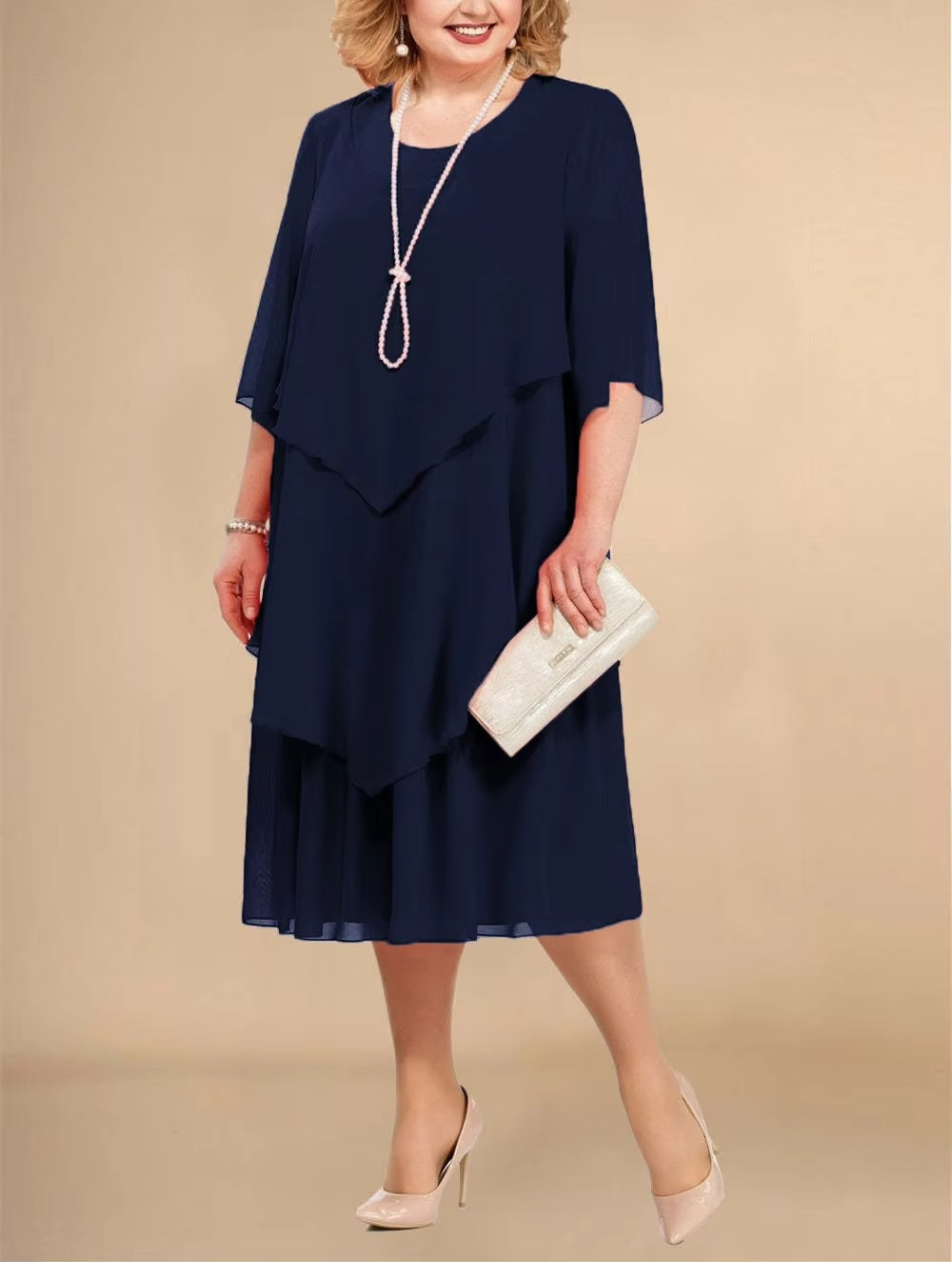 Elegantes Chiffonkleid mit Lagenlook