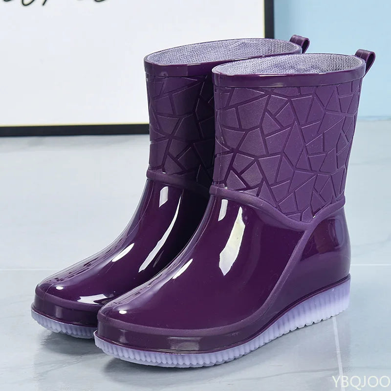 Rückansicht der kurzen Damen-Regenstiefel
