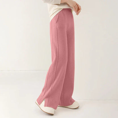 Damen Sweatpants aus Merinowolle mit geradem Bein im getragenen Look