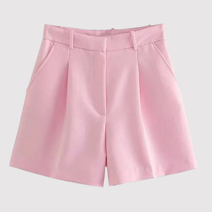 Damen High Waist Shorts Mit Falten