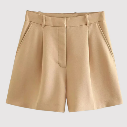 Damen High Waist Shorts Mit Falten