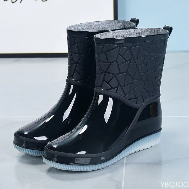 Damen Kurze Wasserdichte Regenstiefel