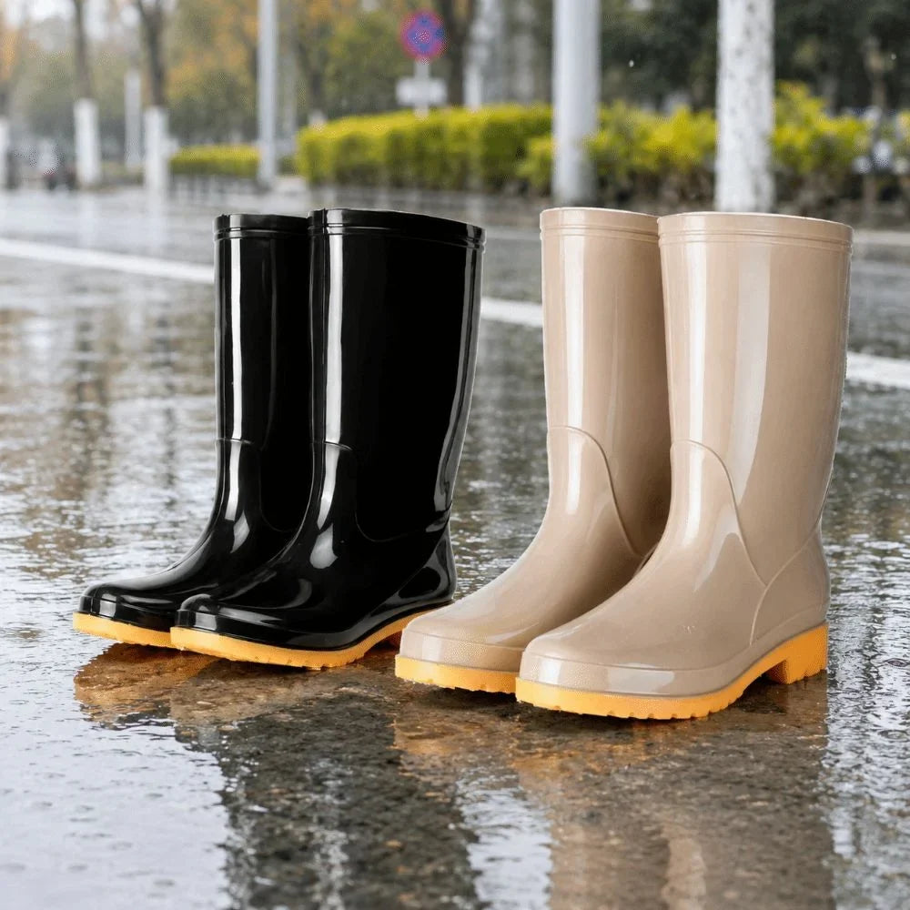 Damen-Regenstiefel mit rutschfester Laufsohle aus der Seitenansicht