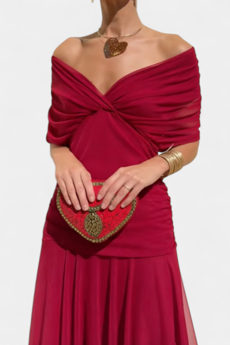 Damen Maxikleid Blumenmuster V Ausschnitt