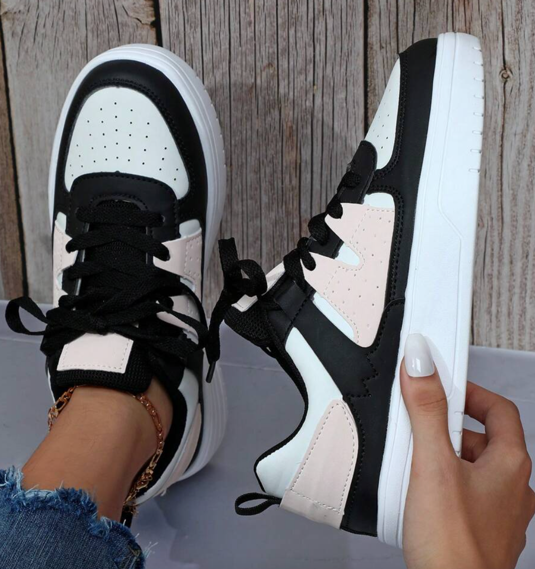 Damen Sneaker Mit Leo Print Und Gepolsterter Innensohle