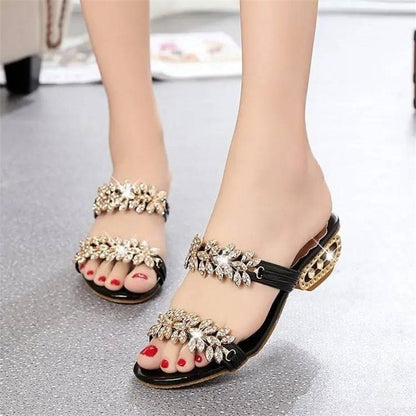 Damen Sandalen Mit Strassbesatz Bequeme Passform