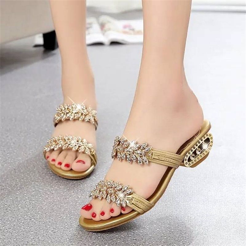 Damen Sandalen mit elegantem Glitzerdetail für Sommer und Freizeit