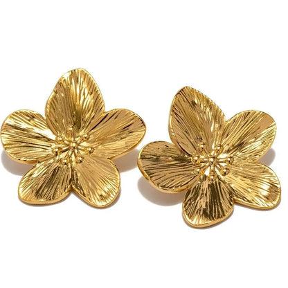 Hypoallergene Vintage-Blumenstecker, 18k vergoldet
