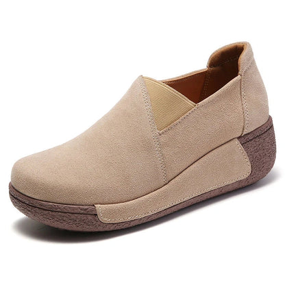 Echtes Leder Plateau Loafers