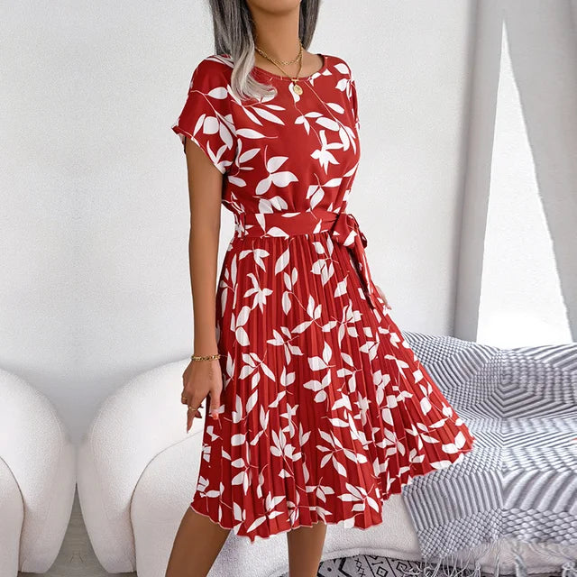 Sommerliches Chiffonkleid mit Blumenmuster