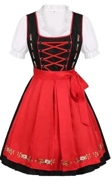 Seitliche Ansicht des Damen-Dirndl-Kleids mit femininem Schnitt