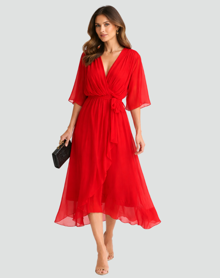 Damen Wickel Maxikleid Für Den Sommer