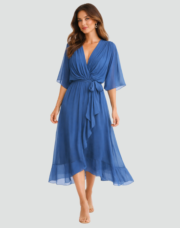 Luftiges Wickelkleid für stilvolle Sommer-Outfits