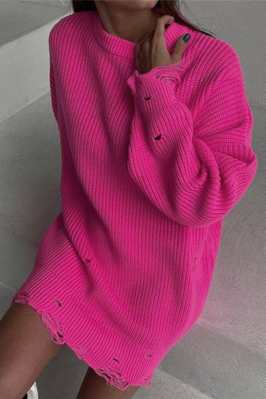 Oversize-Strickpullover für Damen mit hohem Rollkragen