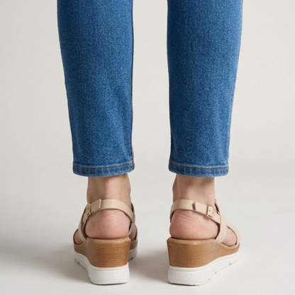 Damen Keilabsatz Komfortsandalen