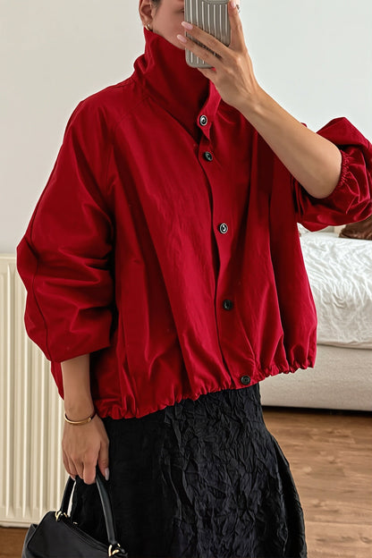 Windbreaker-Jacke mit sichtbarem Tunnelzug am Saum
