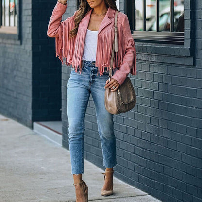 Jacke Mit Fransen Im Boho Stil