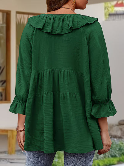 Elegante Bluse mit Rüschenkragen für Damen