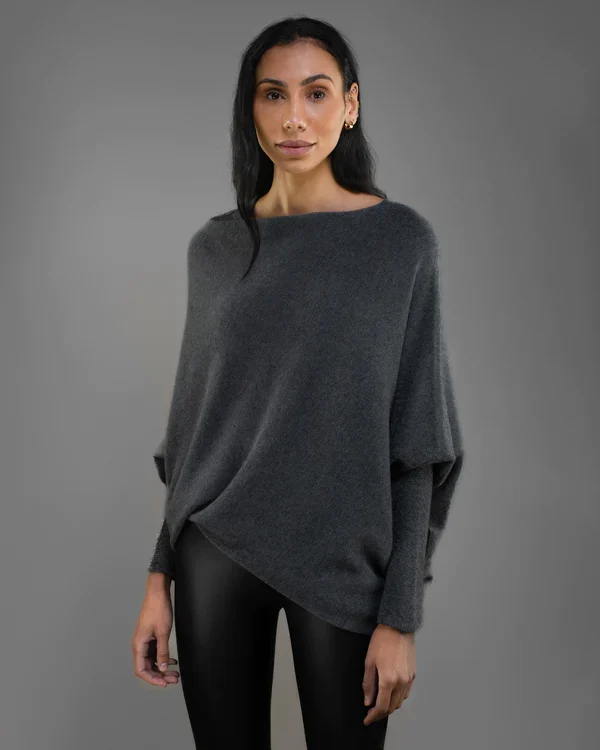 Asymmetrisch Drapierter Pullover