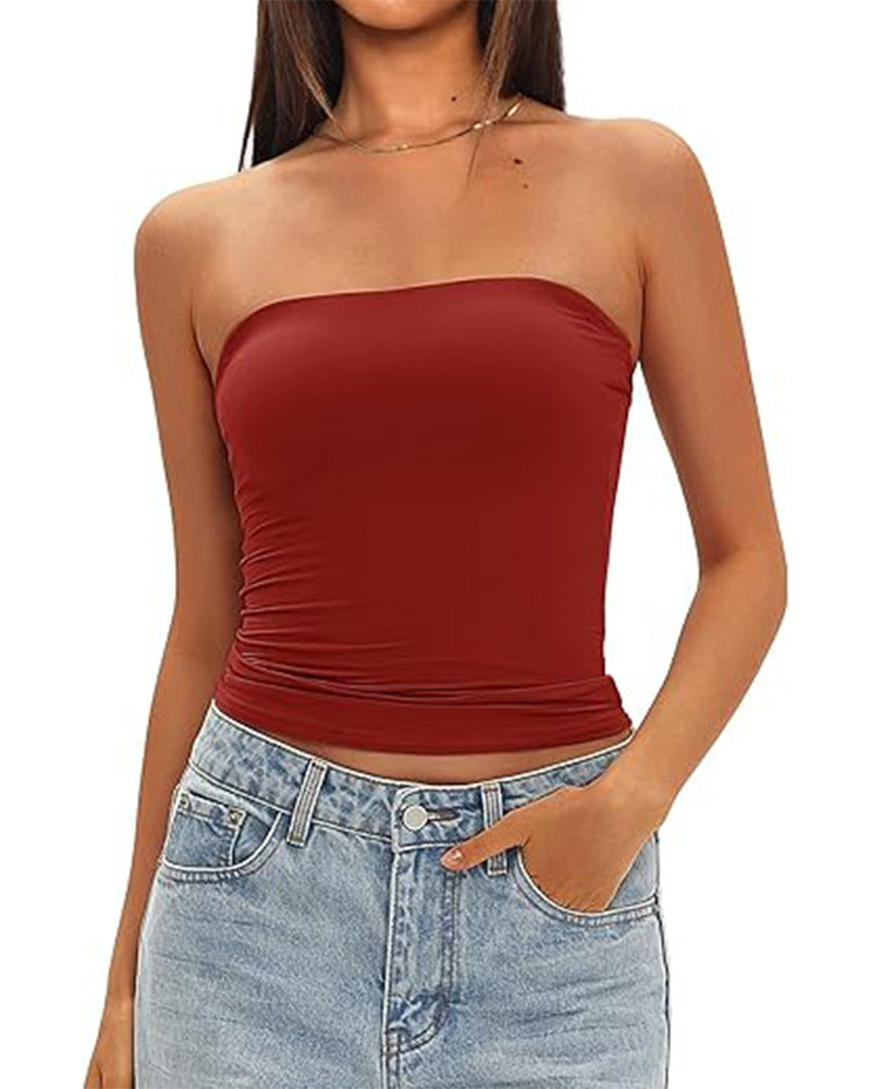 Damen Tanktop Kurz Figurbetont Uni